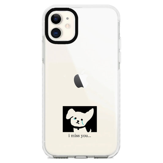 "I Miss You" Crying Puppy Minimal Phone Case_iPhone Clear Impact Case [1448041]
