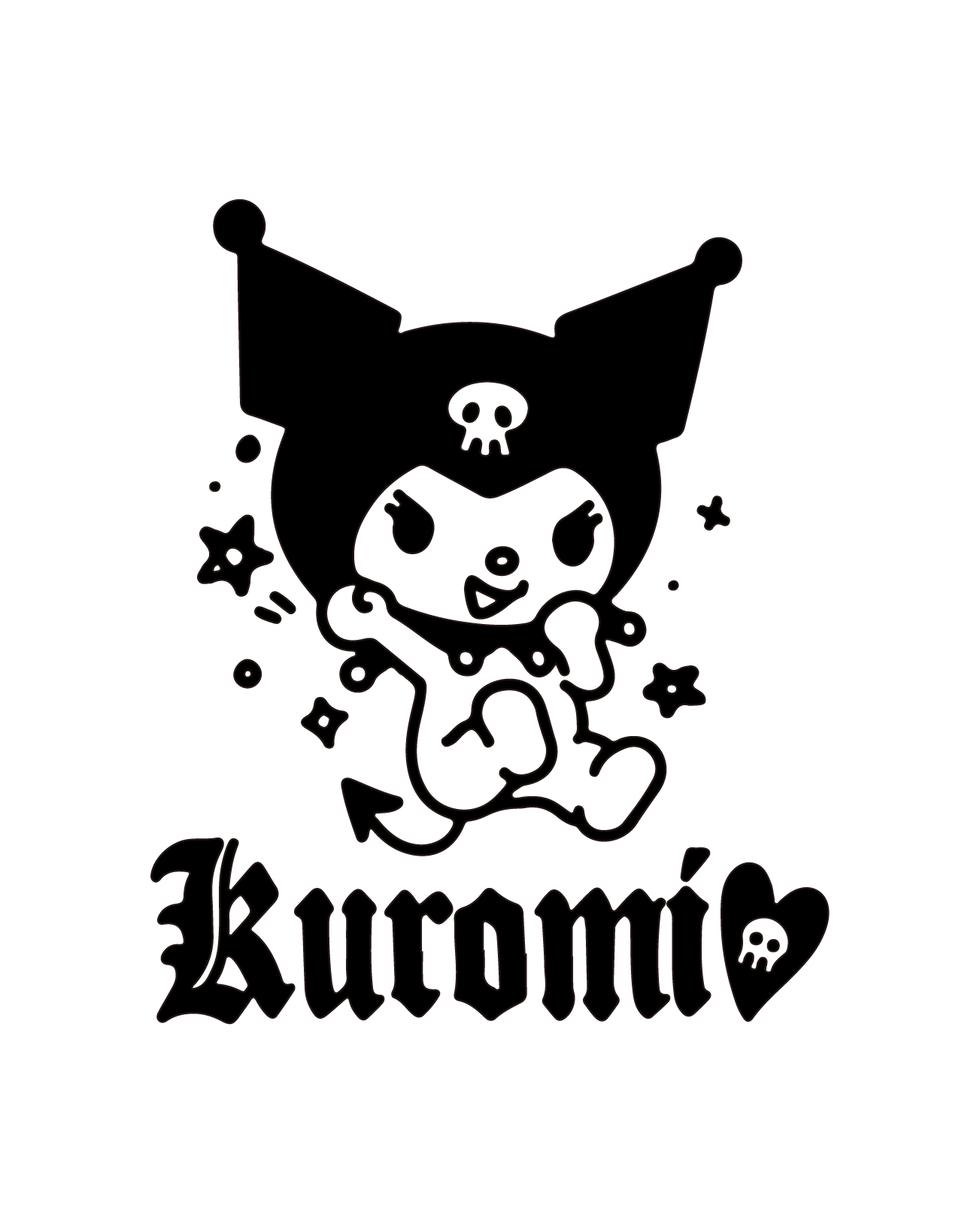 Joyful Kuromi Inspired Tattoo 2*2 inch – indivisual