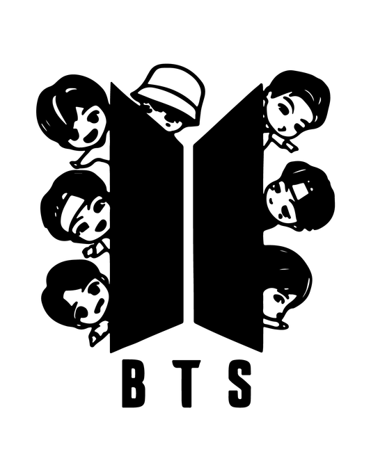 BTS Inspired Logo and Members Tattoo     2*4 inch