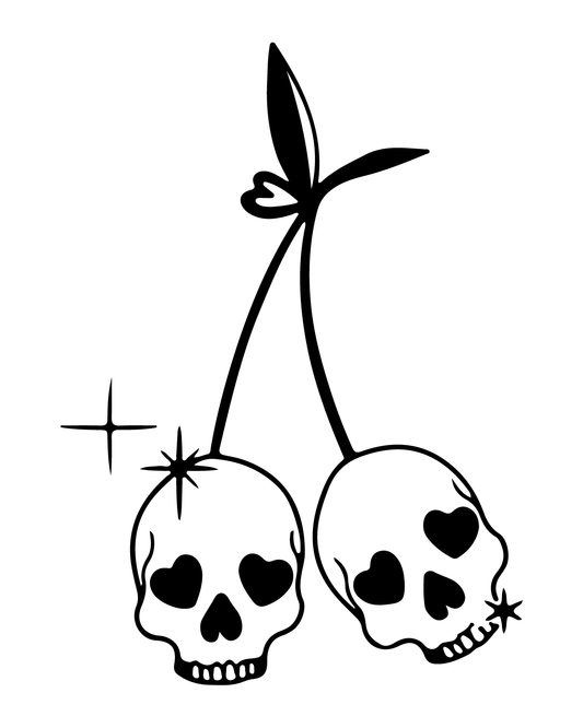 Skulls x Cherry Tattoo     2*4 inch