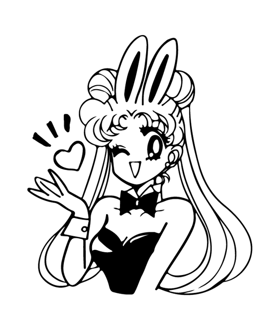 Sailor Moon Bunny Girl Costume Tattoo    2*2 inch
