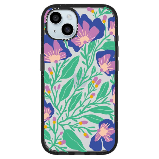 Blue and Purple Blossom and Leaves Phone Case_iPhone Ultra-Impact Case [1498844]