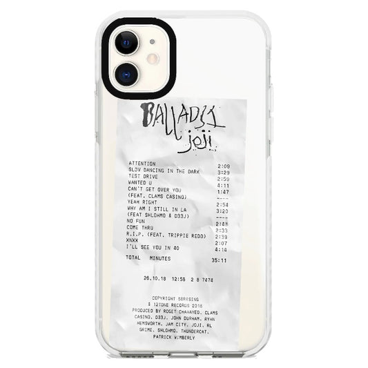 Ballads Joji Receipt Style Phone Case_iPhone Clear Impact Case [1522219]