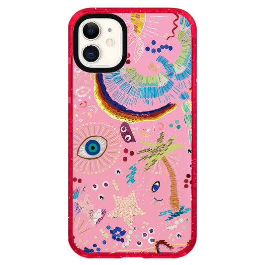 Folk Art Style Coconut Tree and Stars_iPhone Clear Impact Case Limited  [1506917]