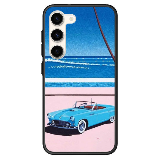 City Pop Style Vintage Sport Car and Beach Scene Phone Case_Samsung Z Flip [1277488]