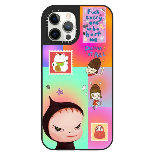 Yoshitomo Nara Inspired Gradiant Color Phone Case_Clear Impact Phone Case [1274952]