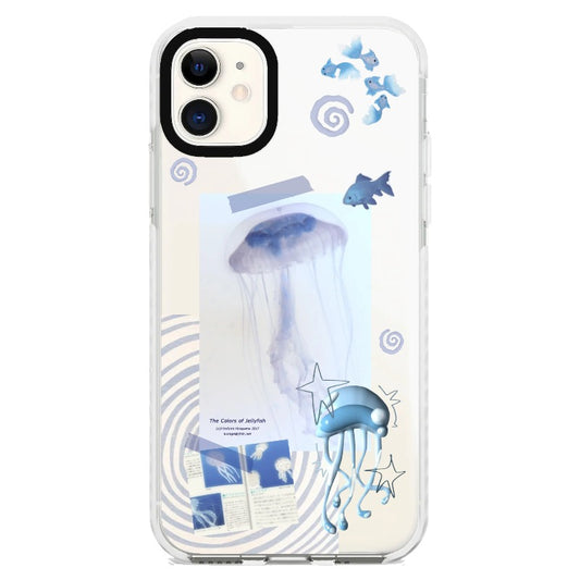 Blue Ocean Jellyfish Collage Phone Case_iPhone Clear Impact Case [1447936]