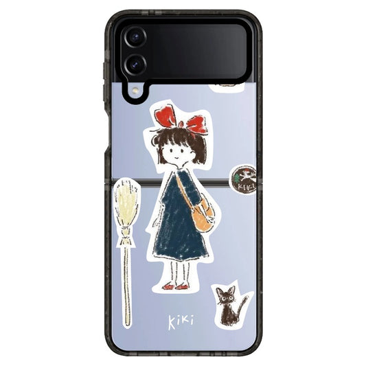 Kiki's Delivery Service Doodle Style Stickers Phone Case_Samsung Z Flip [1448095]