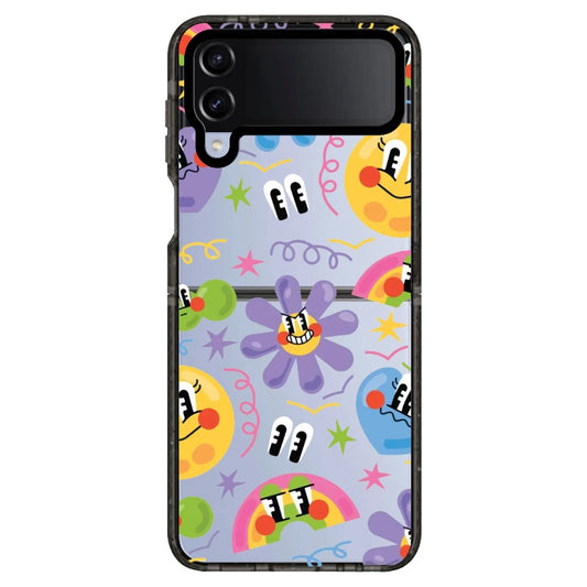 Smiley Flowers and Suns Cartoon Style Phone Case_Samsung Z Flip [1459620]