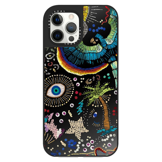 Folk Art Style Coconut Tree and Stars_Clear Impact Phone Case [1506917]