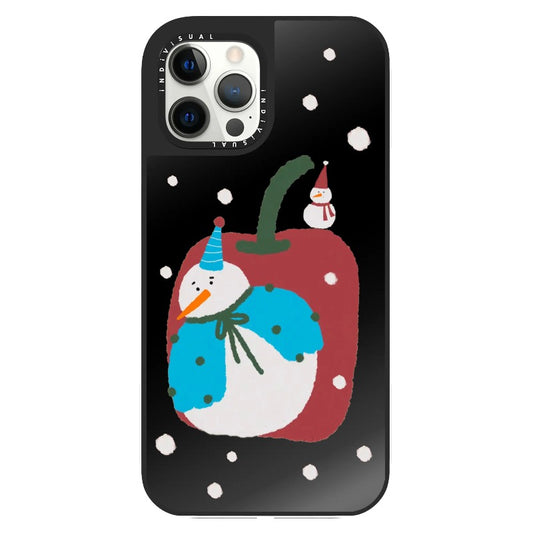 Christmas Themed Snowman with Apple Phone Case_Clear Impact Phone Case [1475313]