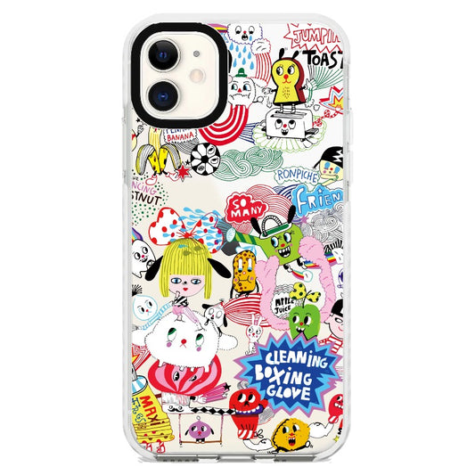 Collage Pop Art Style Cartoon Phone Case_iPhone Clear Impact Case [1502836]