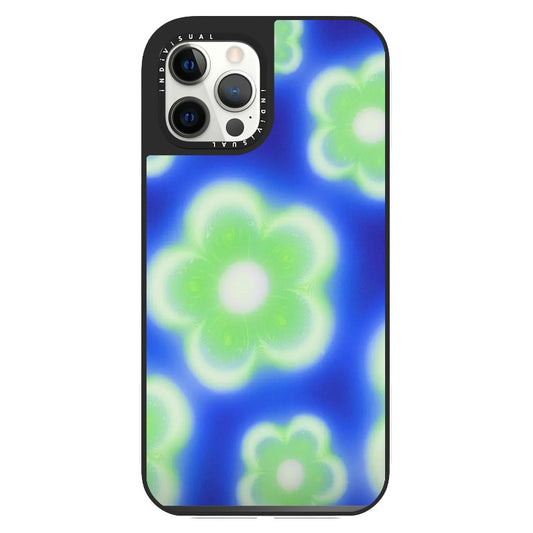 Blue and Green Illusive Flowers Phone Case_Clear Impact Phone Case [1459718]