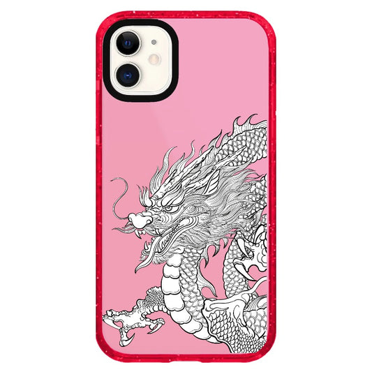 Dragon Line Art Oriental Style Phone Case_iPhone Clear Impact Case Limited  [1507524]