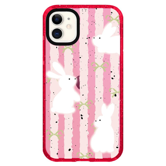 Rabbit Pink Stripes and Green Bows_iPhone Clear Impact Case Limited  [1502894]