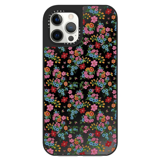 Classic Delicate Blue and Red Theme Floral Pattern Phone Case_Clear Impact Phone Case [1503102]