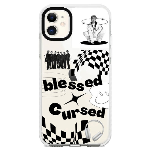 Enhypen Blessed Cursed Theme Black and White Phone Case_iPhone Clear Impact Case [835433]