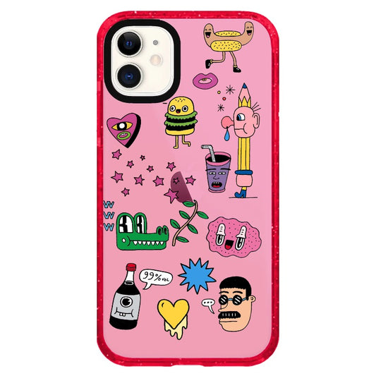 Colorful Cartooon Characters Collage Phone Case_iPhone Clear Impact Case Limited  [1446951]