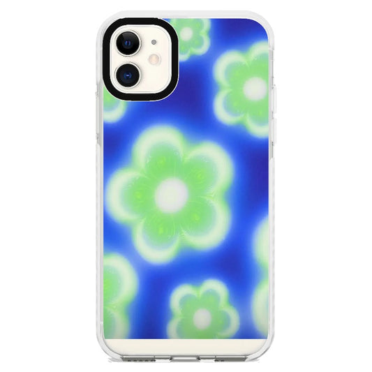 Blue and Green Illusive Flowers Phone Case_iPhone Clear Impact Case [1459718]