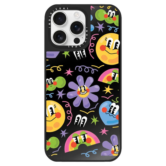 Smiley Flowers and Suns Cartoon Style Phone Case_Clear Impact Phone Case [1459620]