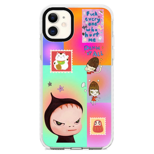 Yoshitomo Nara Inspired Gradiant Color Phone Case_iPhone Clear Impact Case [1274952]