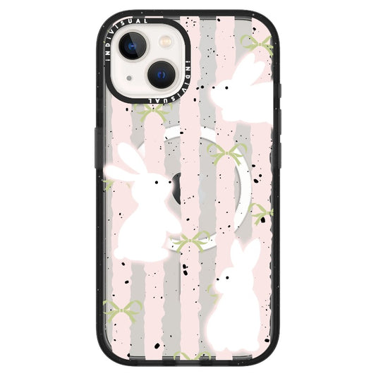 Rabbit Pink Stripes and Green Bows_ iPhone Ultra-MagSafe Case [1502894]