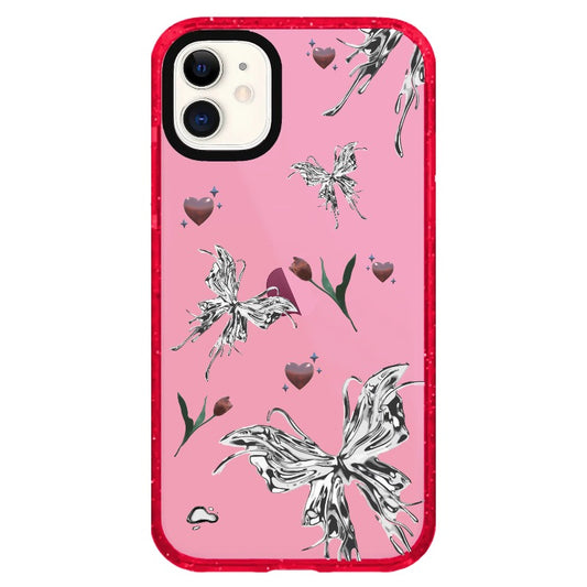 3D Style Butterlies and Hearts Phone Case_iPhone Clear Impact Case Limited  [1446930]