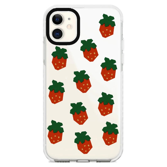 Paper-cuts Style Strawberries Phone Case_iPhone Clear Impact Case [1459704]