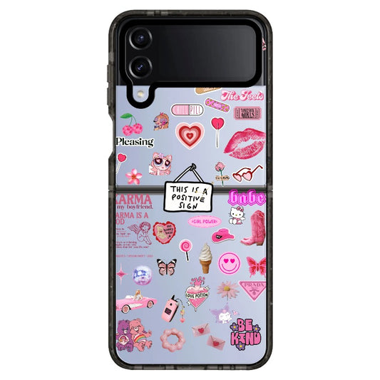 Positive Sign Pink Aesthetic Preppy Phone Case_Samsung Z Flip [1277542]