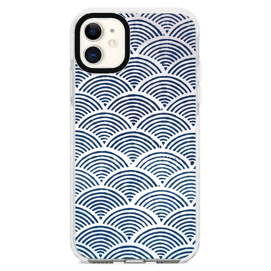 Blue Waves Pattern Phone Case_iPhone Clear Impact Case [1506927]