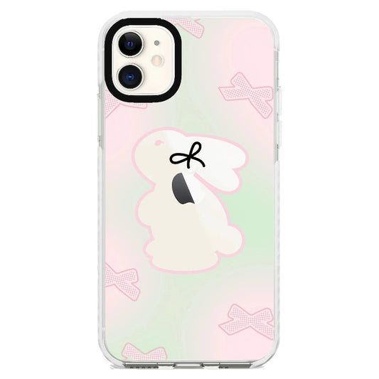 Rabbit and Bow Pink and Green_iPhone Clear Impact Case [1502818]