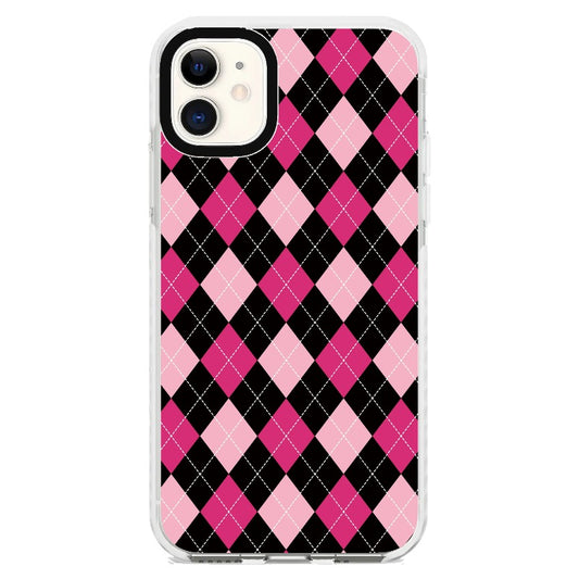 Black Pink Diamond Check Pattern _iPhone Clear Impact Case [1503692]