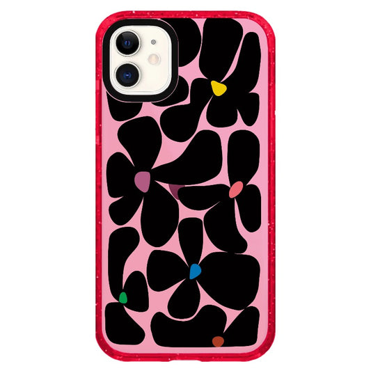 Black Floral Pattern Phone Case_iPhone Clear Impact Case Limited  [1503078]