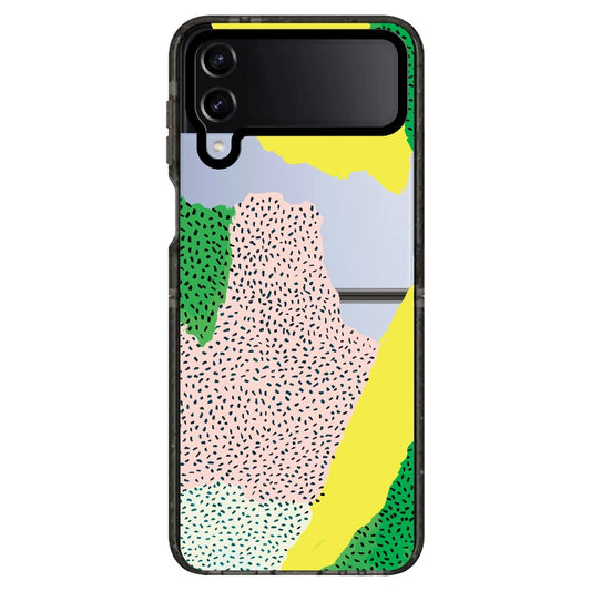 Green and Yellow Geometric Art Phone Case_Samsung Z Flip [1506847]