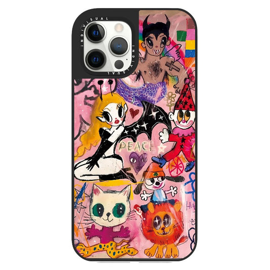 Graffiti Art Style Clown and Animals Phone Case_Clear Impact Phone Case [1507528]