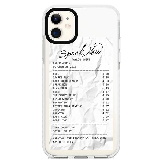 T.S Speak Now Receipt Phone Case_iPhone Clear Impact Case [1505134]