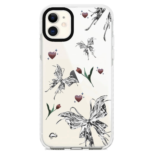 3D Style Butterlies and Hearts Phone Case_iPhone Clear Impact Case [1446930]