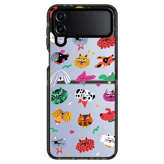 Cat Illustration Pattern Phone Case_Samsung Z Flip [1502945]