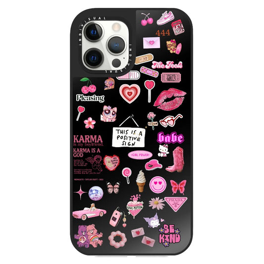 Positive Sign Pink Aesthetic Preppy Phone Case_Clear Impact Phone Case [1277542]