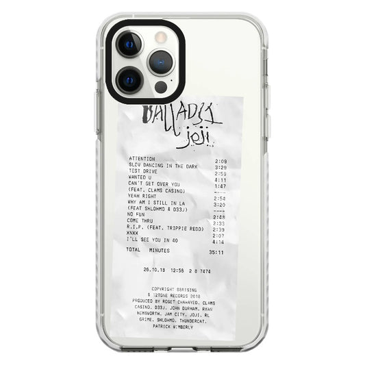 Ballads Joji Receipt Style Phone Case_iPhone Clear Impact Case Limited  [1522219]