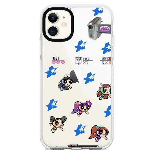 New Jeans and Power Puff Girl Pixel Game Style Phone Case_iPhone Clear Impact Case [1351078]