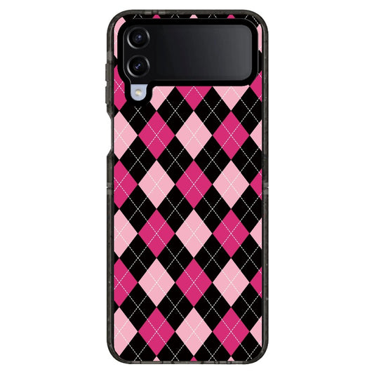 Black Pink Diamond Check Pattern _Samsung Z Flip [1503692]