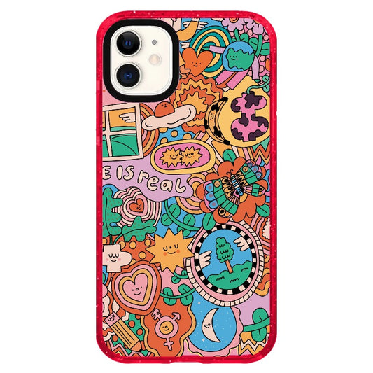 Orange and Blue Nature Cartoon Phone Case_iPhone Clear Impact Case Limited  [1502867]