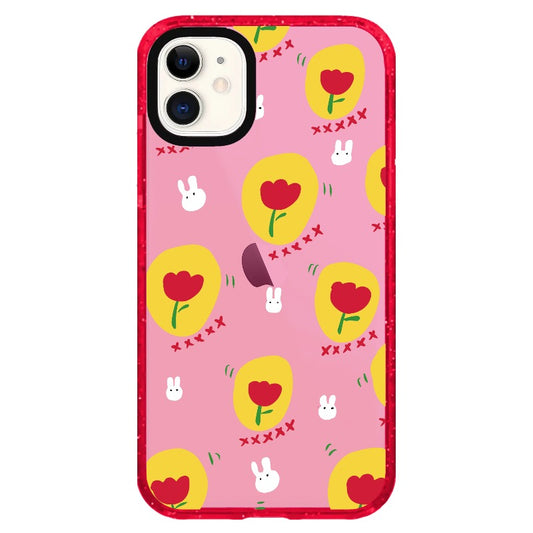 Tulips and Rabbits Pattern Phone Case_iPhone Clear Impact Case Limited  [1507560]