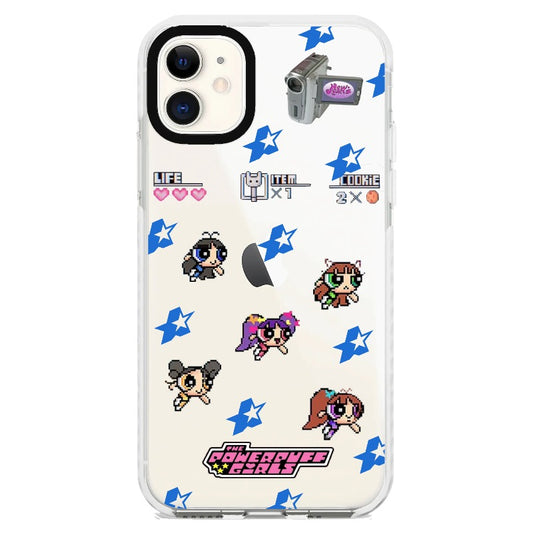 New Jeans and Power Puff Girl Pixel Game Style Phone Case_iPhone Clear Impact Case [1284471]