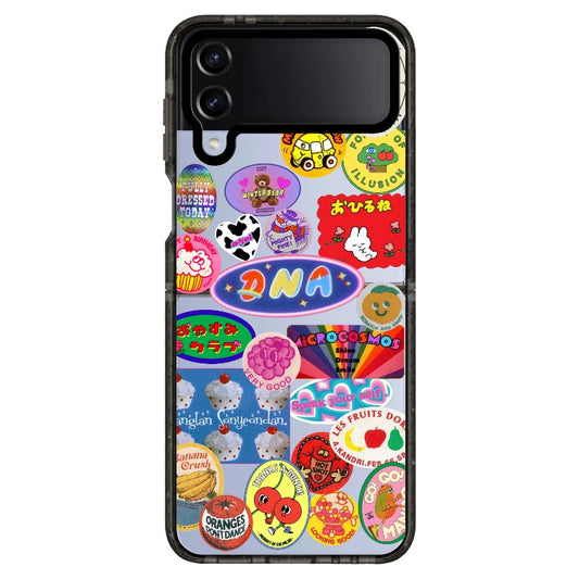 Cute Vintage Stickers Y2K Phone Case_Samsung Z Flip [1286990]