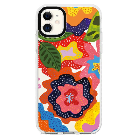 Folk Art Style Colorful Floral Illustration Phone Case_iPhone Clear Impact Case [1498841]