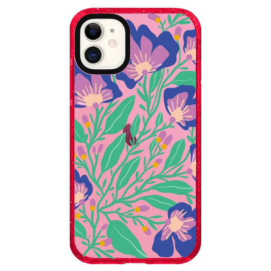 Blue and Purple Blossom and Leaves Phone Case_iPhone Clear Impact Case Limited  [1498844]