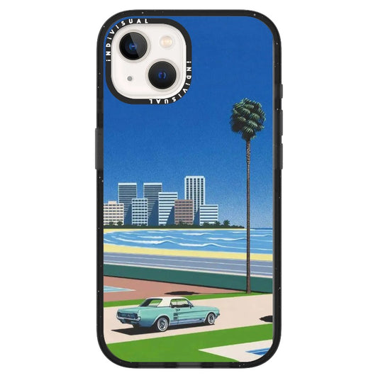 City Pop Style West Coast City Scene Vintage Sports Car Phone Case_ iPhone Ultra-MagSafe Case [1277455]