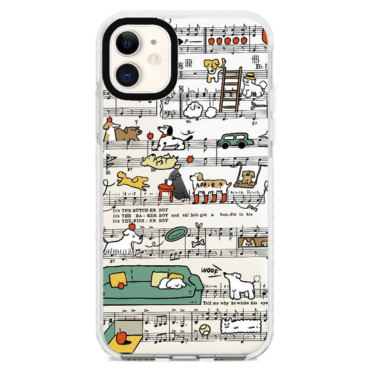 Music Score and Puppy_iPhone Clear Impact Case [1507521]